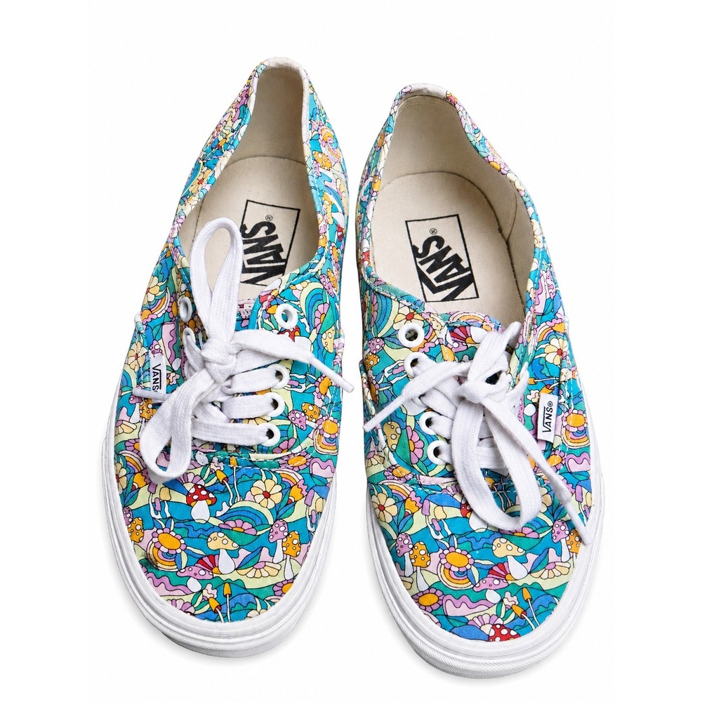 Vans Shoes Women's Size 8.5 Mushroom Flowers Print Colorful